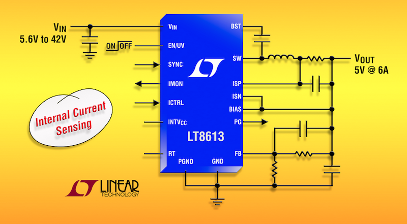 Linear's latest synchronous step-down regulator offers integrated current sensing